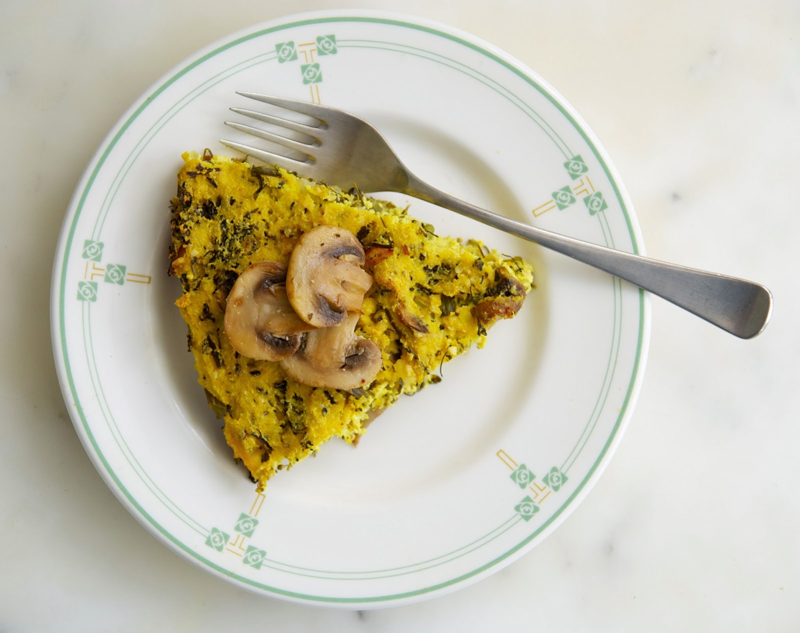 My Recession Kitchen...and garden Broccoli Mushroom Tofu Frittata