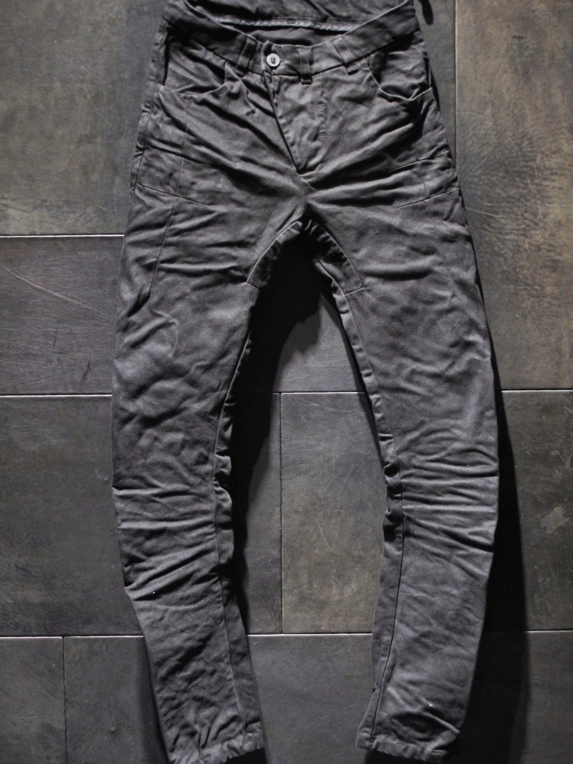 BORIS BIDJAN SABERI FW1415 CURVED PRESSED PANTS