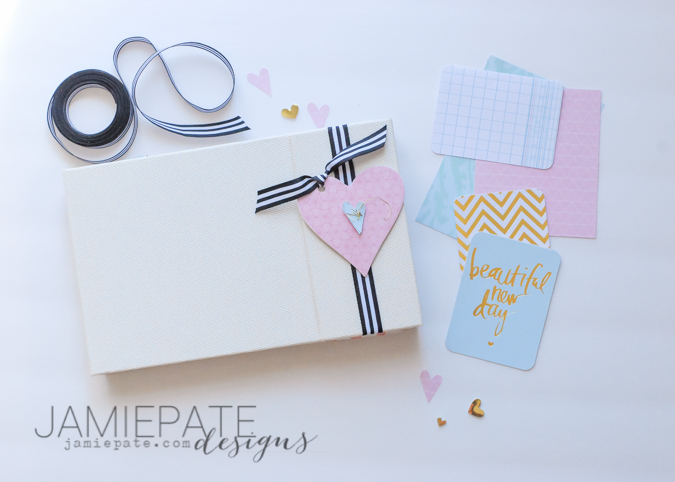 How to create a pre-made pocket album for a wedding shower. Make room for photos or journaling. @jamiepate 