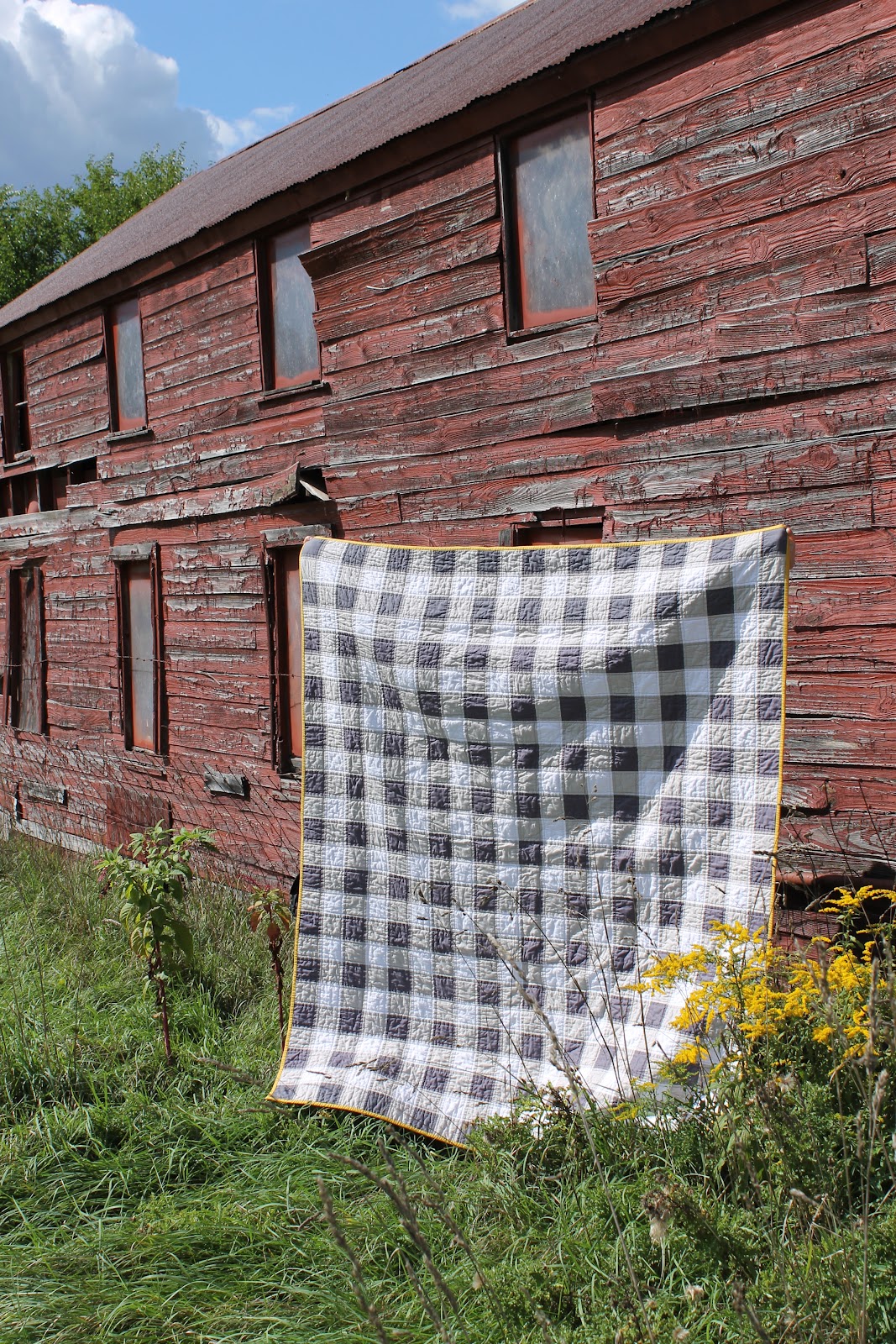 craftyblossom gingham patchwork quilt.