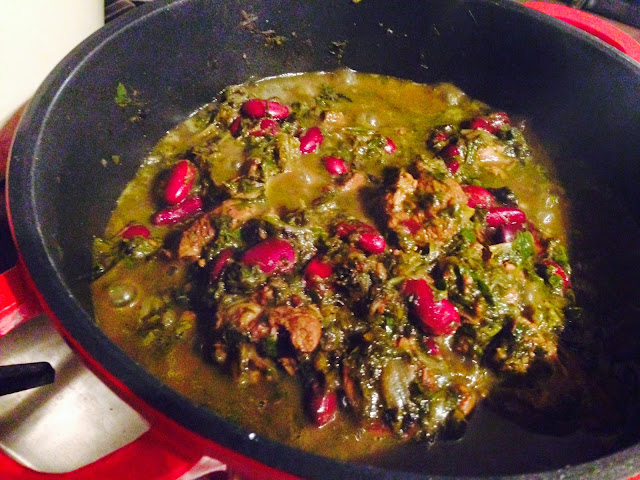 Ghormeh Sabzi Iranian lamb stew with kidney beans