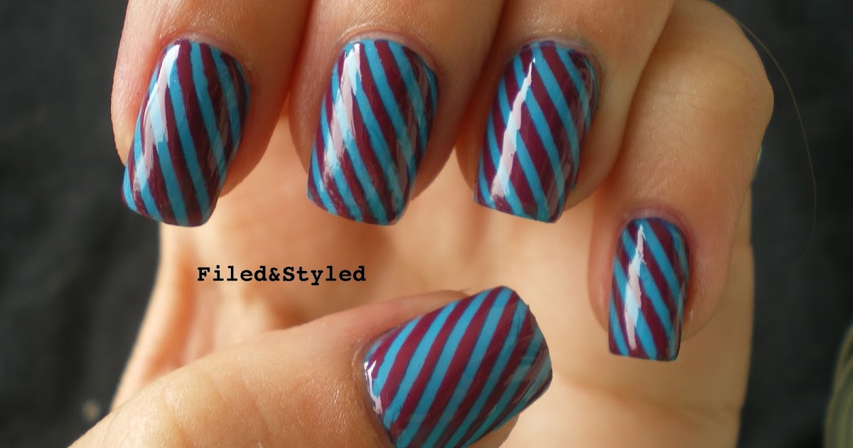 4. Glitter Striped Nails - wide 9