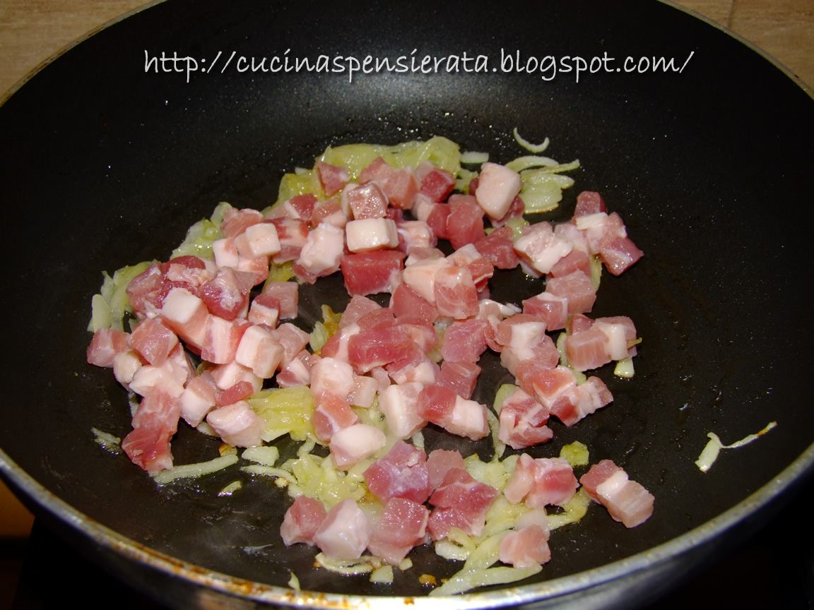 Cucina spensierata: tagliatelle "in rosa" alla pancetta dentro ...
