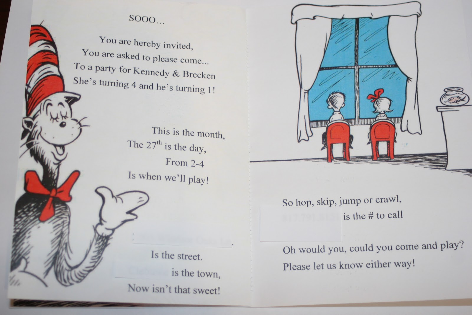 Greene Acres Hobby Farm Dr. Seuss Cat in the Hat Birthday Party