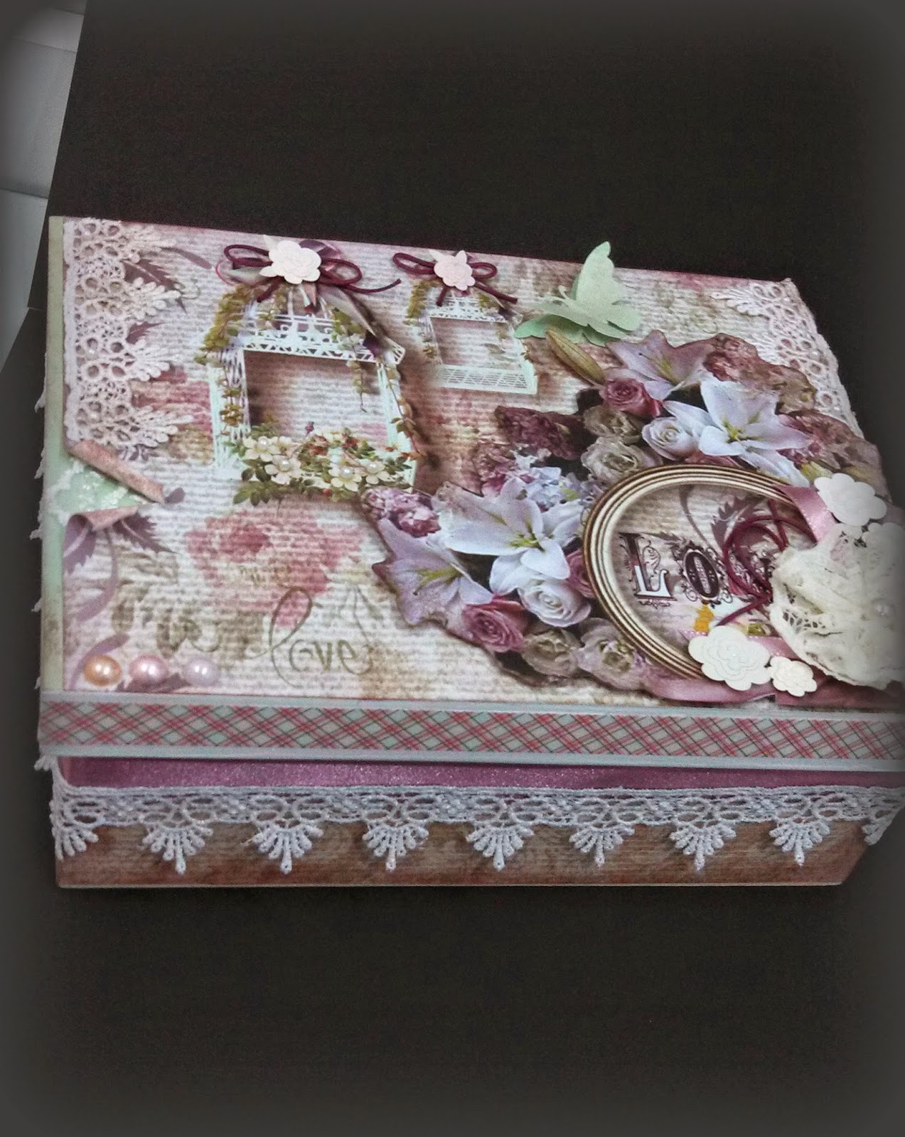 Oficina da Lolli Caixa shabby chic Artesanato Jornal E Cola ~ Oficina da Lolli Caixa shabby chic