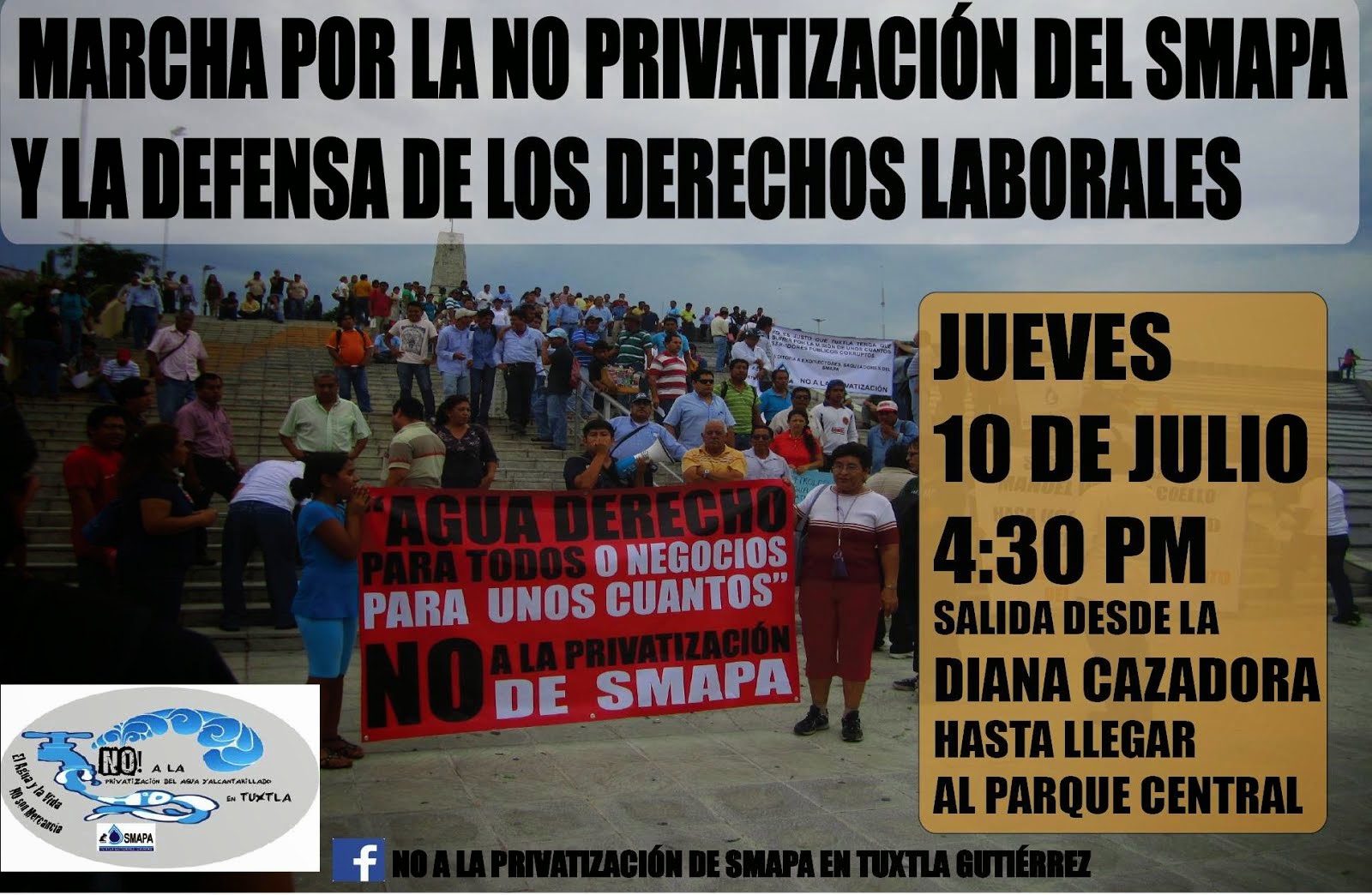 Marcha contra la privatizacion del SMAPA y por los derechos laborales