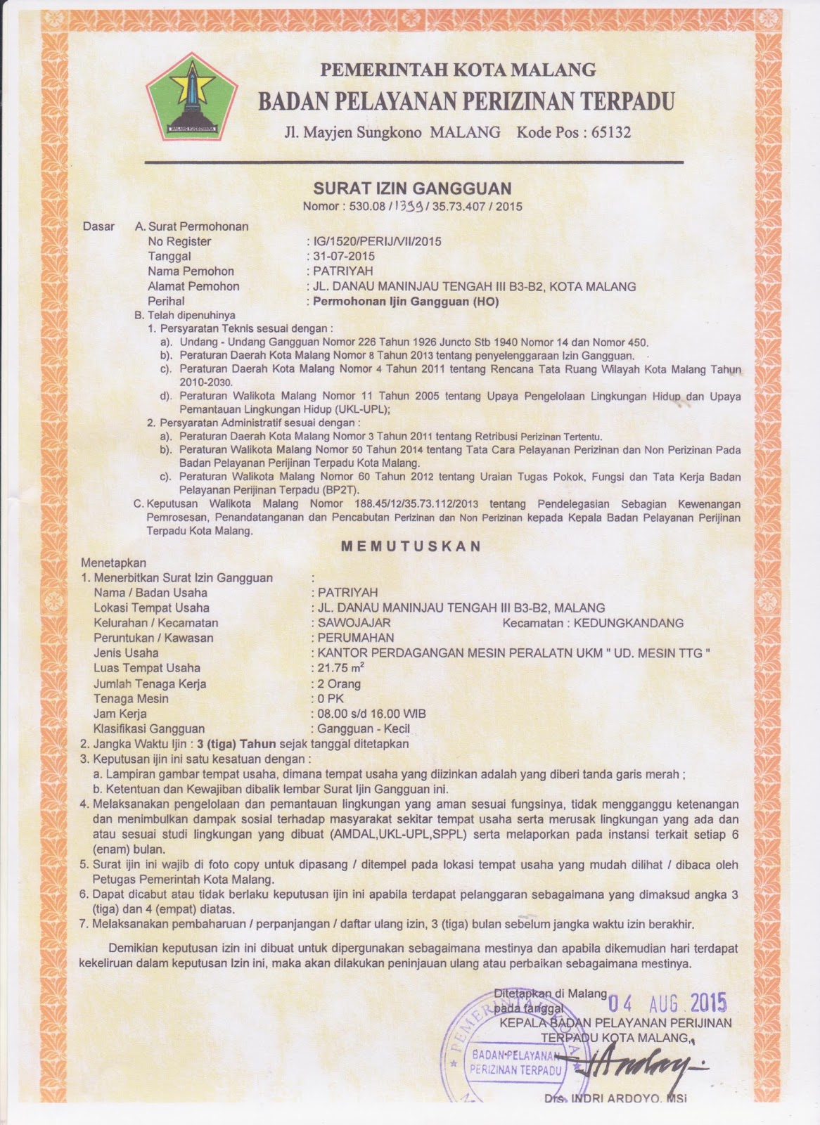 Jasa Pengurusan Ijin di Malang