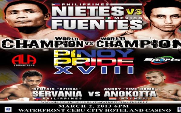 Nietes vs Fuentes live streaming-fight results-video replay-March 2, 2013 Pinoy Pride 18 - Champion vs Champion