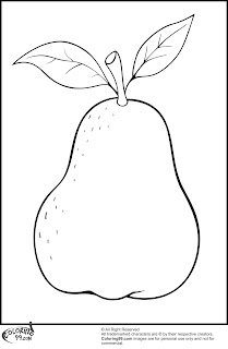 single pear coloring pages