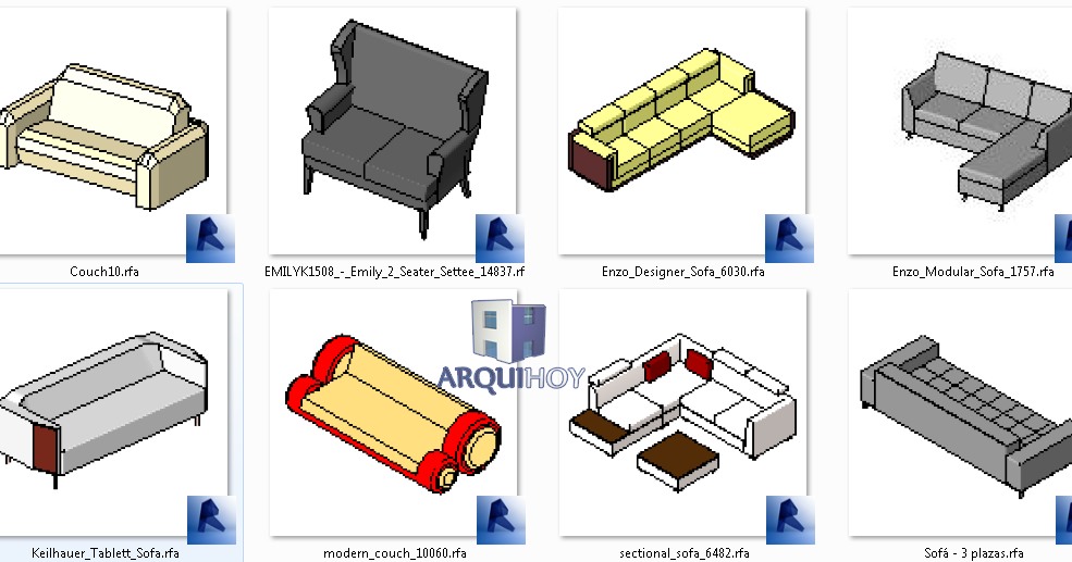 Familia Sofas (RFA) ArquiHoyRevit