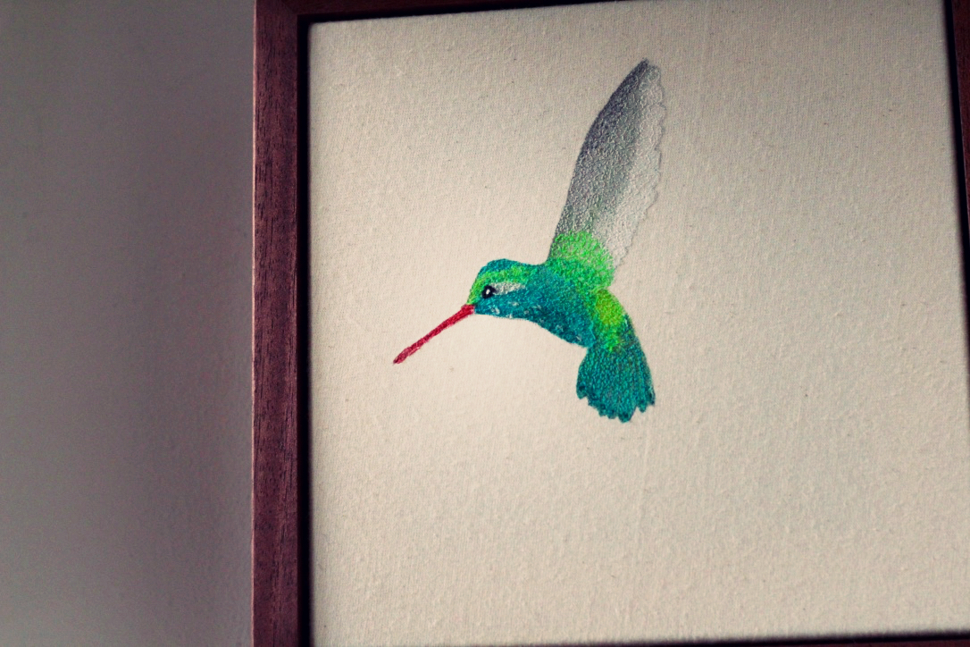 Bristol, Jamaica Street Artists, painting, art, open studios, Stokes Croft, hummingbird, embroidery