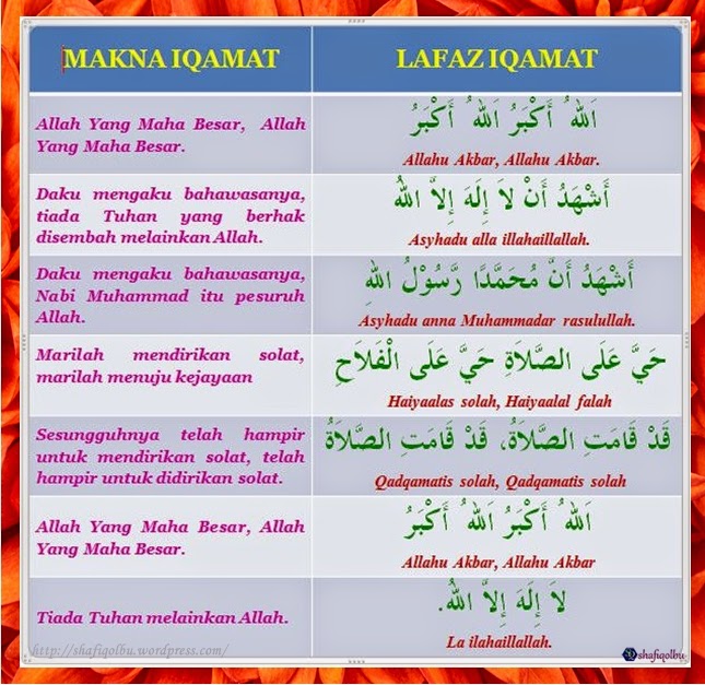 Cara Iqamah dan Menjawab Lafaz Iqamah - My AdDeen