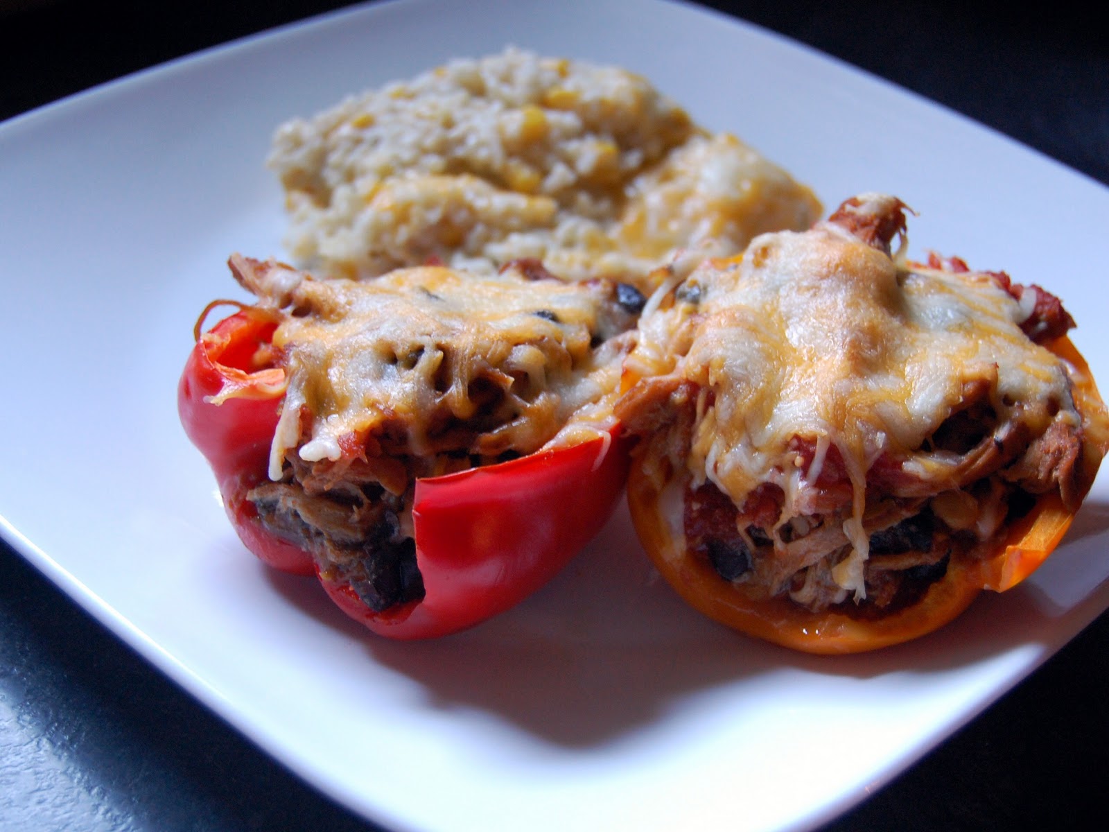 Cassie Craves Mexican Pulled Chicken Stuffed Peppers