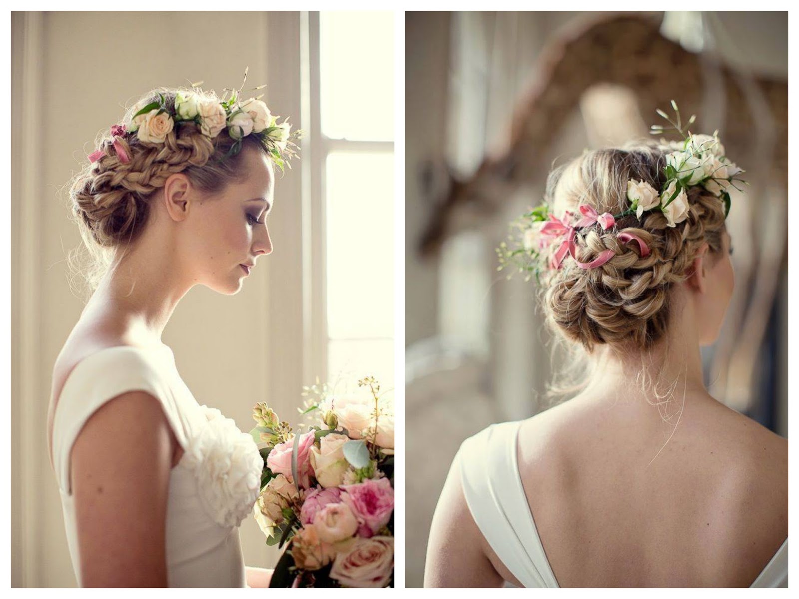 peinados de novia con flores naturales - peinados cortos - peinados de novia con flores naturales