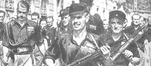 IL BTG. MILANO DELLA RESEGA CON A SINISTRA IN IL COMANDANTE  RENATO VITALI UCCISO IL 26 APRILE 1945