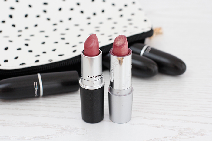 MAC Dupe: MAC Creme de la Femme vs. Wet'nWild Dark Pink Frost