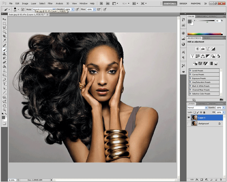 Lam Photoshop Pro Tach Toc Bằng Cong Cụ Channel Trong Photoshop