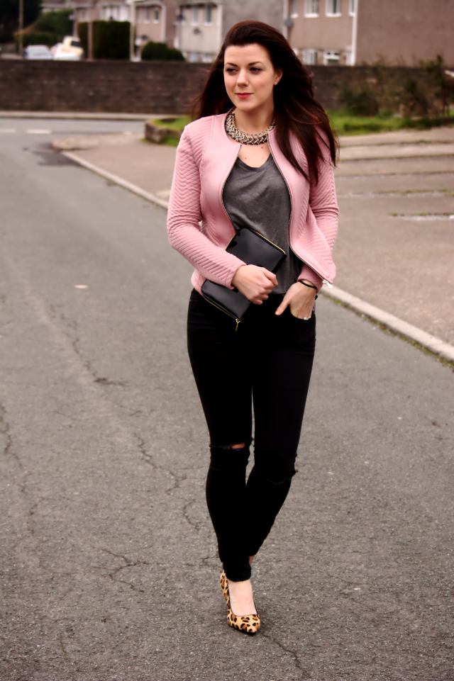 ripped jeans with leopard print