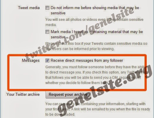 Twitter DM ayarları Twitter DM ayarları