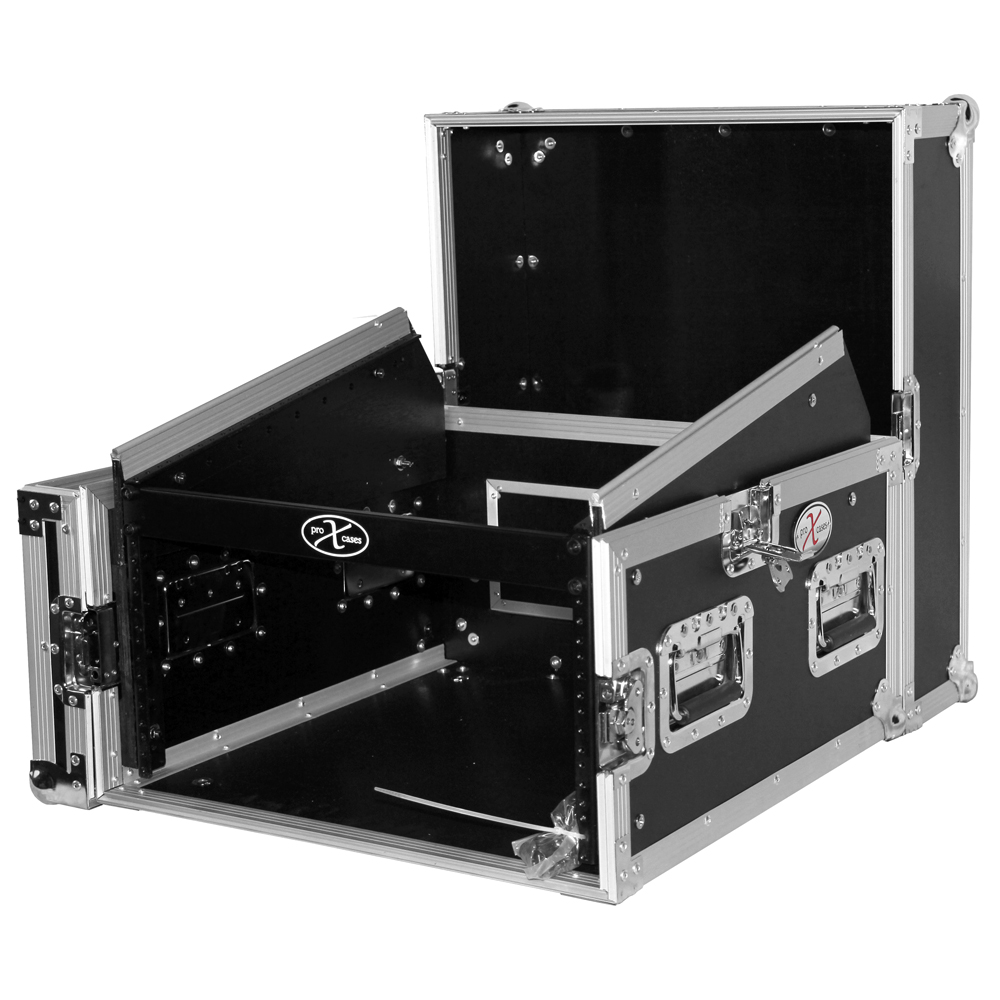 Pro X Cases 6 Space Amp Rack 10 Slanted Top 6U 10U Mixer DJ Combo Rack
