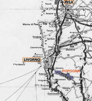 Mappa di Livorno Geografica Della Città