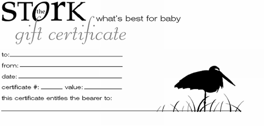 The Stork Diaper Service Gift Certificates