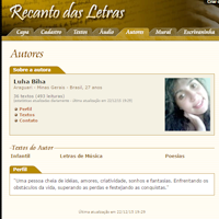 Sou autora no Recanto das Letras