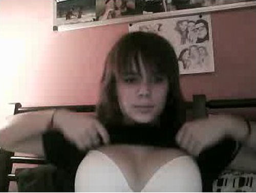 Lovely french girl on chatroulette shows her awesome goodies 