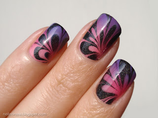pink and purple water marble nails holographic catherine arley 805