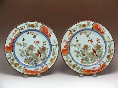 China Trade Qianlong Plates Rouge de fer Chinese export porcelain