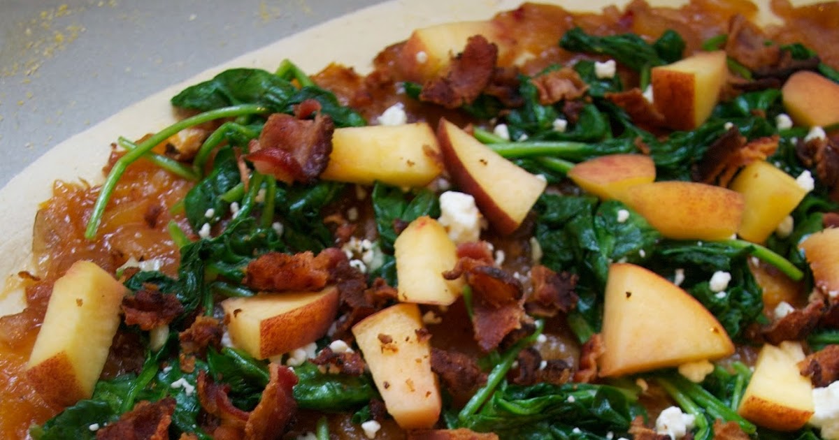 CK and Nate header Peach Chutney Pizza with Goat Cheese and Bacon