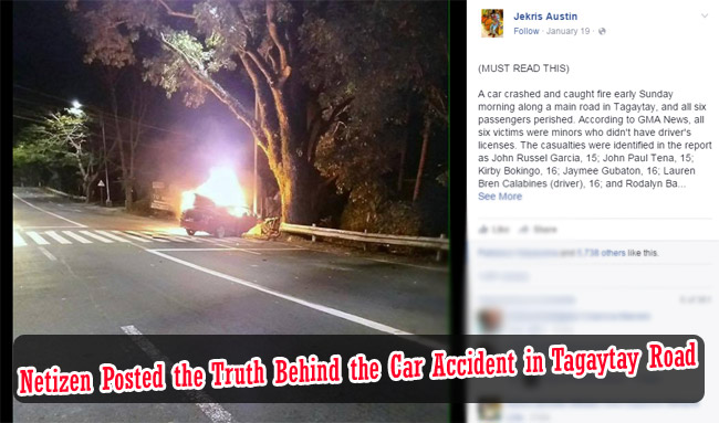 Netizen Posted the Truth Behind the Car Accident in Tagaytay Road Netizen Posted the Truth Behind the Car Accident in Tagaytay Road