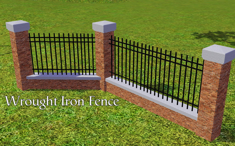 Brick Driveway Image: Brick And Wrought Iron Fencing