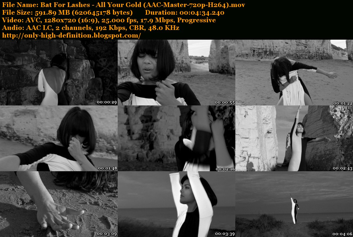 Only High Definition Bat For Lashes All Your Gold (AACMaster720pH264)