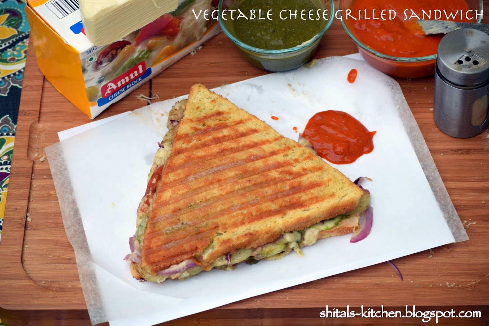 Shital'sKitchen Vegetable Cheese Grilled Sandwich