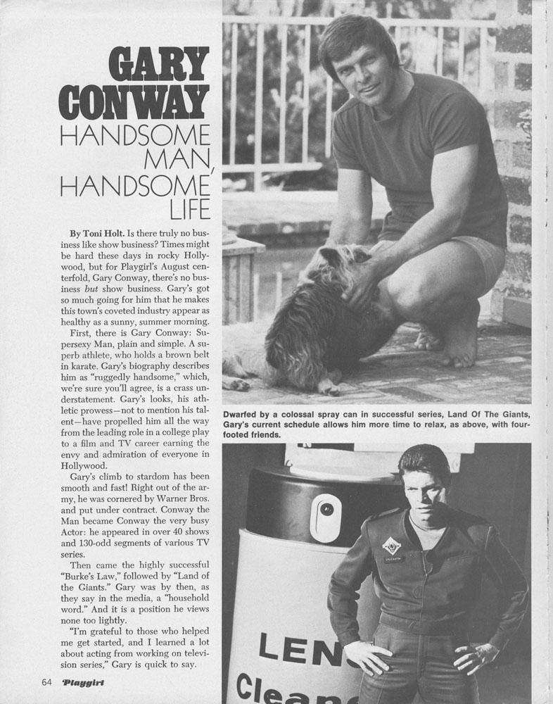 Gary Conway: Playgirl's Man For August by Toni Holt.