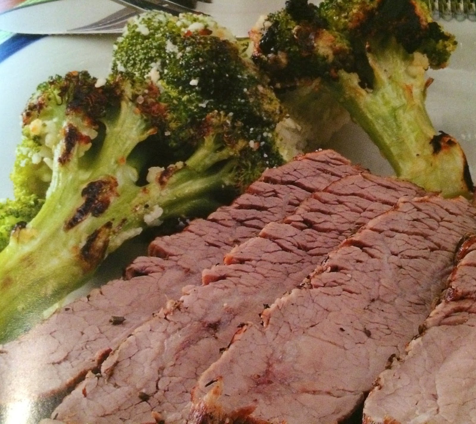 Life Of A Crazy Momma London Broil with Grilled Broccoli