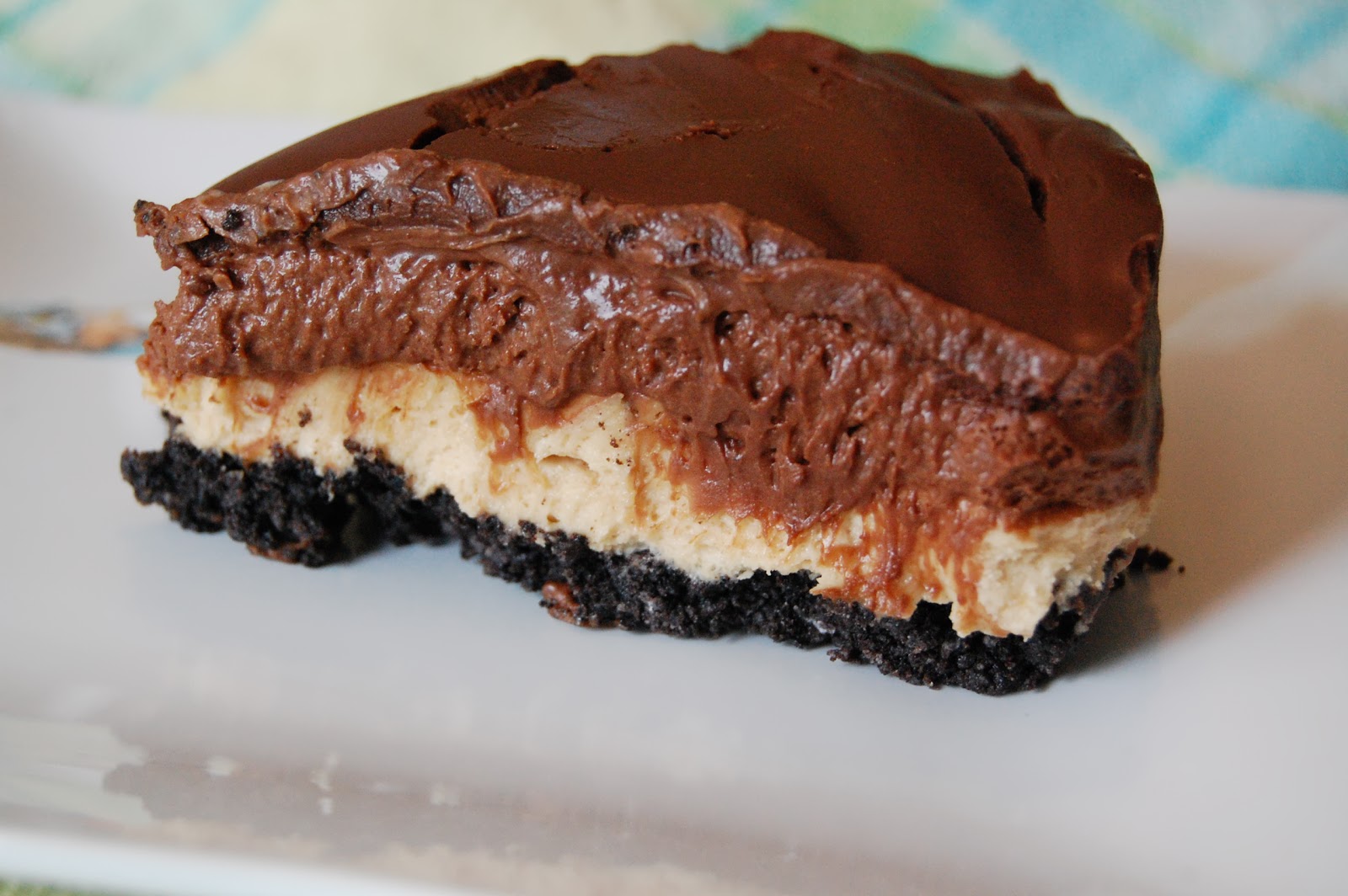 No Bake Chocolate & Peanut Butter Mousse Cheesecake