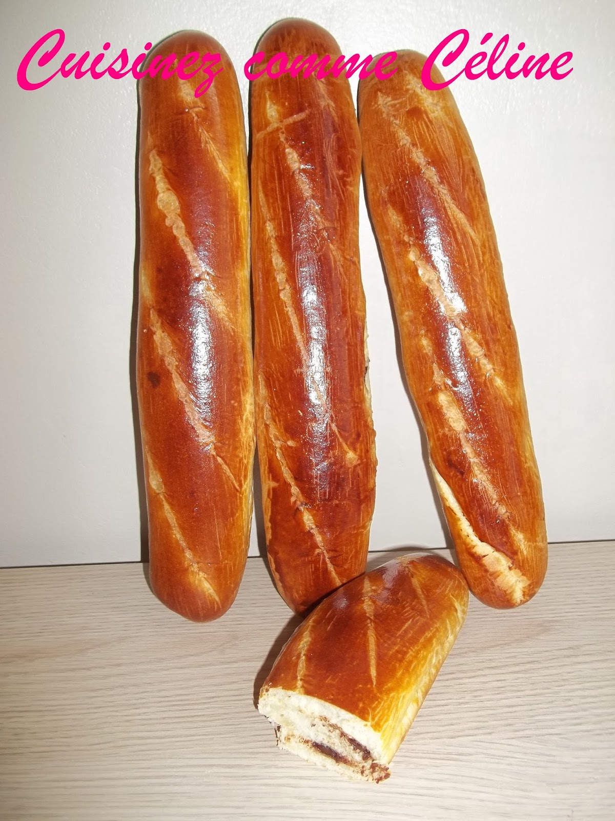 Baguettes briochées au chocolat