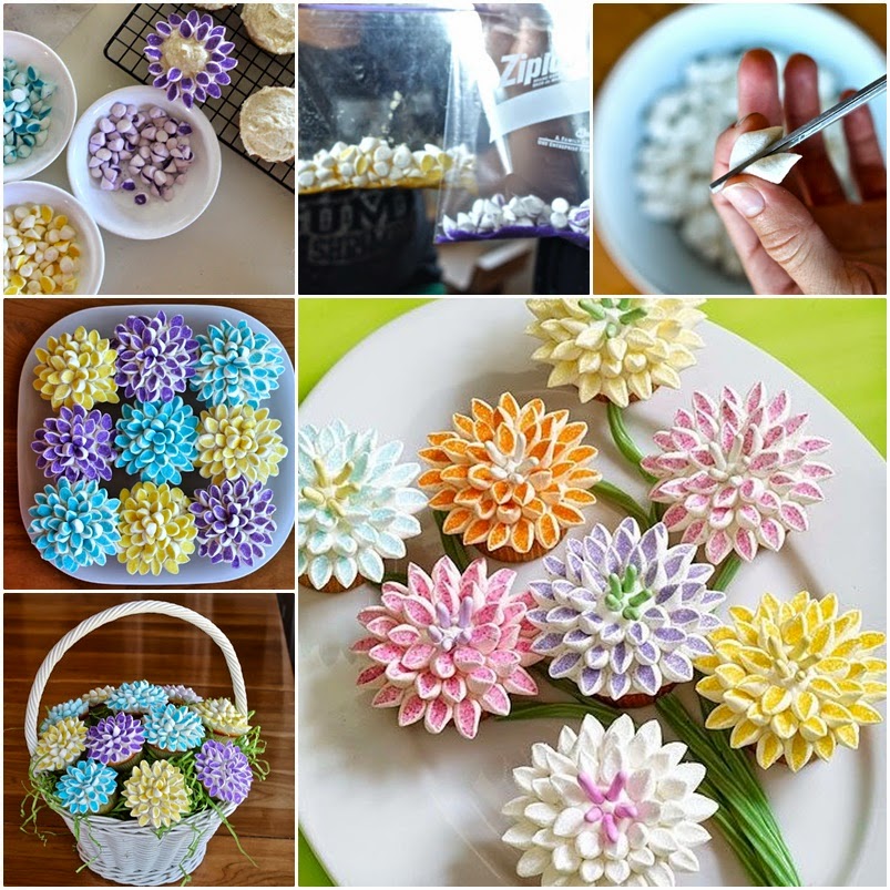 DIY Marshmallow Flower Cupcakes Creative Ideas