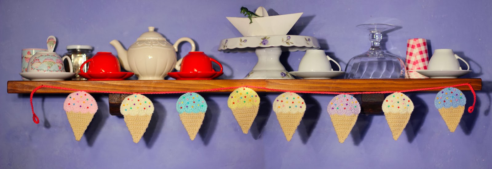 Crochet Ice Cream Cone Garland 3