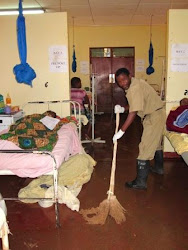Mopping round a patient!