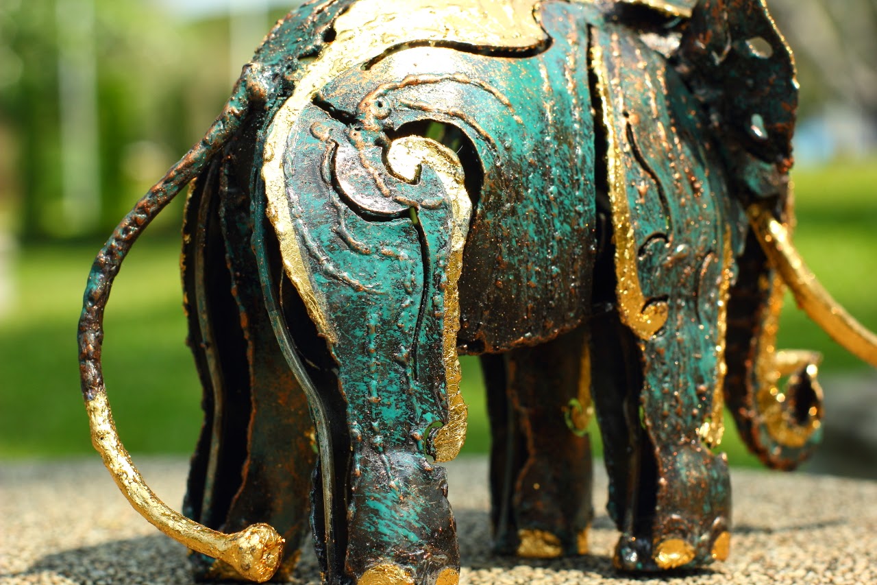 Elephant metal sculpture