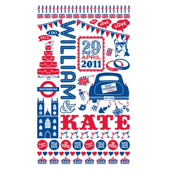 william and kate royal wedding tea towel. Kate and William towels