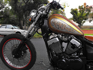 Rust Bucket Morocycle fuel tank paint job hand painted harley davidson Sydney Australia