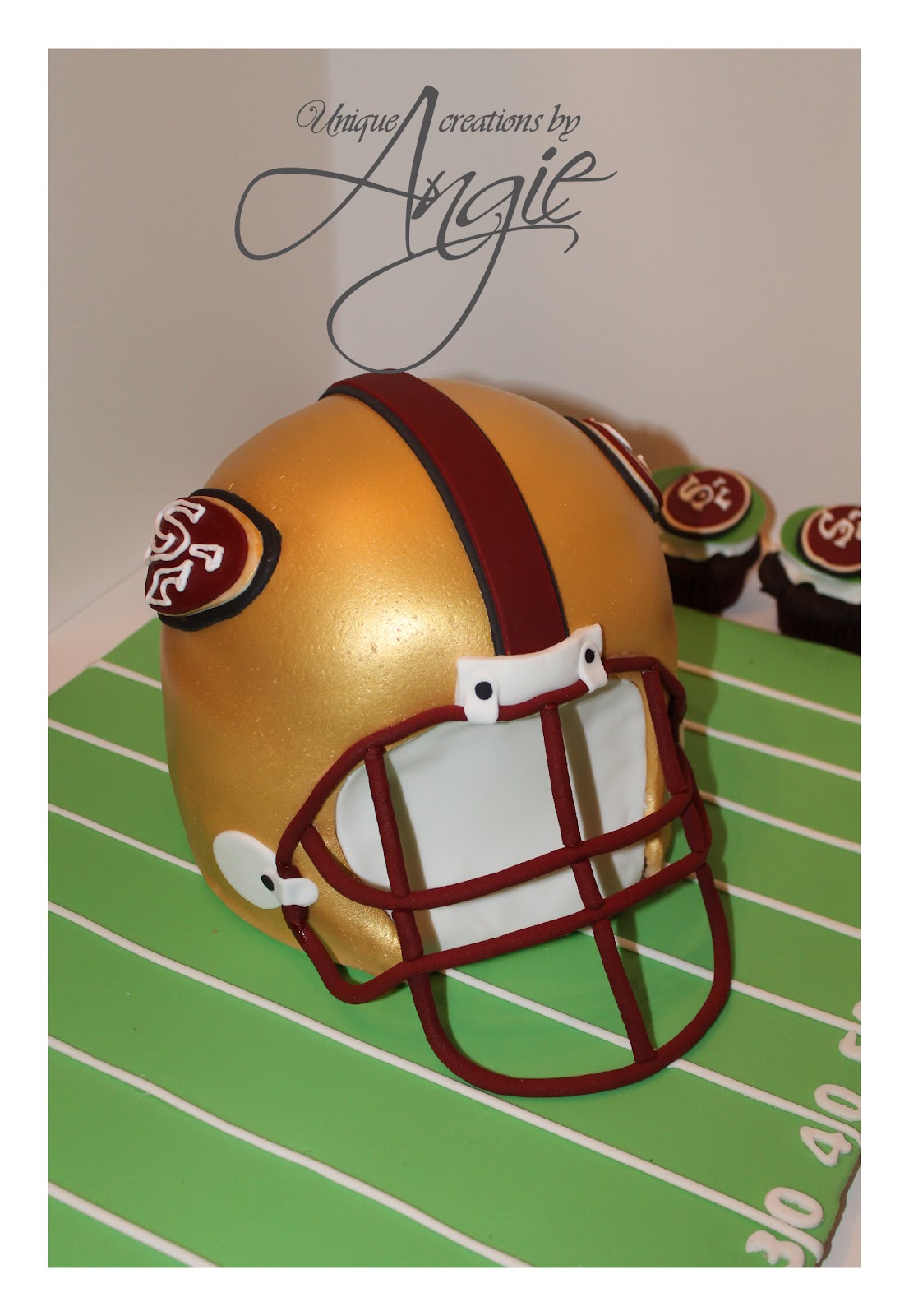 SCRAPPIN MEMORIES San francisco 49ers helmet cake and
