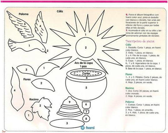 MANITAS CREATIVAS Y ALGO MAS: Fomi -Recordatorio para primera comunion MANITAS CREATIVAS Y ALGO MAS: Fomi -Recordatorio para primera comunion