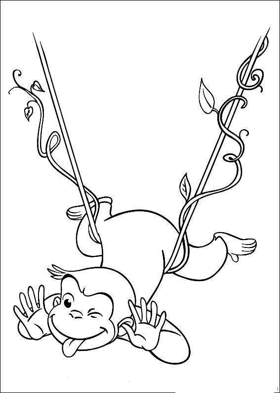 ANIMALS COLORING PAGES: The Curious George Monkey Coloring Pages