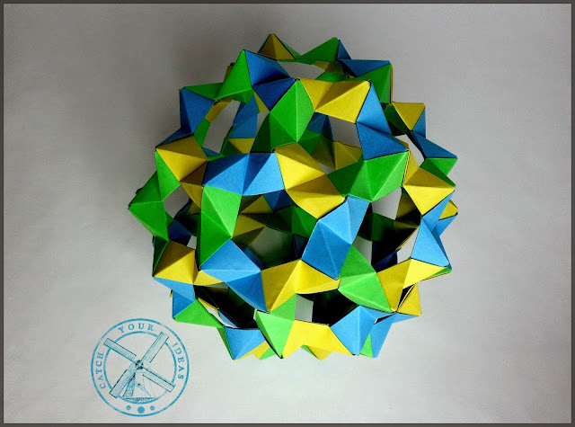 truncated icosahedron, tom hulls phizz, phizz, origami modulowe, modul, model, modular origami