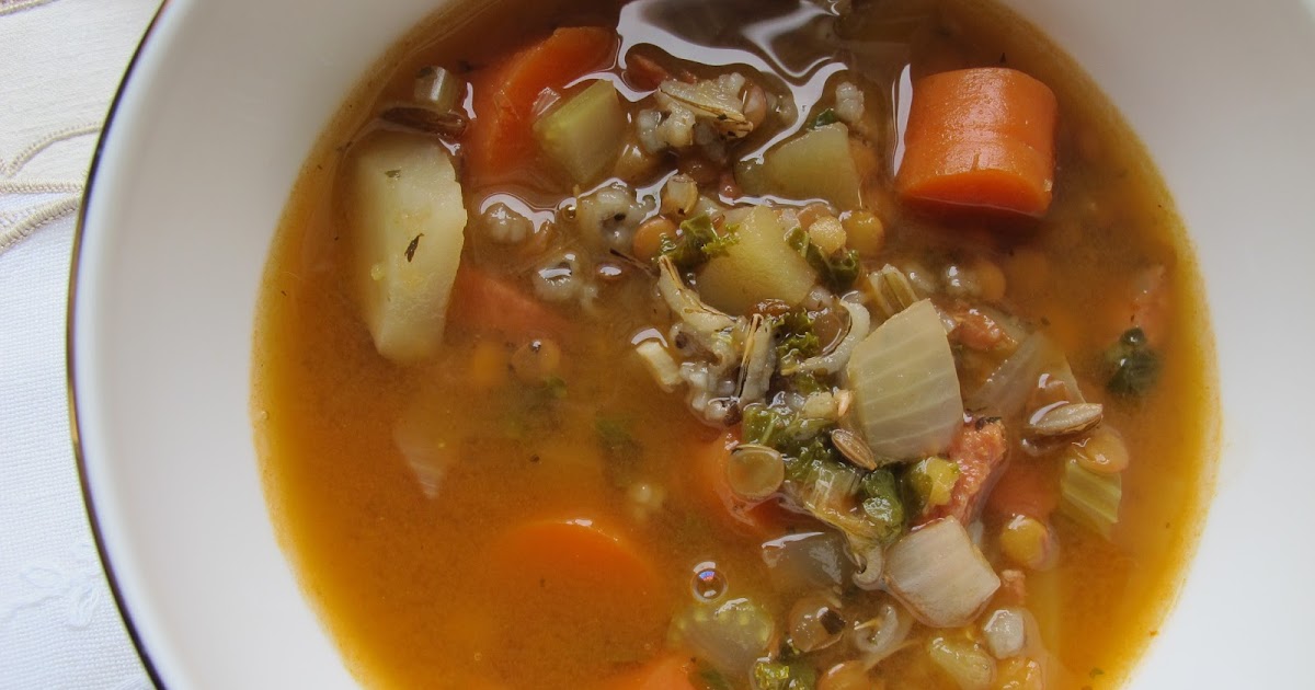 Dinner Place LentilWild Rice Soup with Kale and Sausage or Cleaning